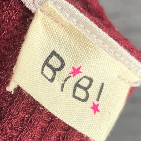BiBi Large L Burgundy Red Thermal‎ Waffle Knit Duster Cardigan Sweater USA Made - Picture 4 of 5